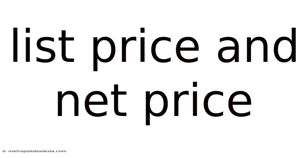 List Price And Net Price