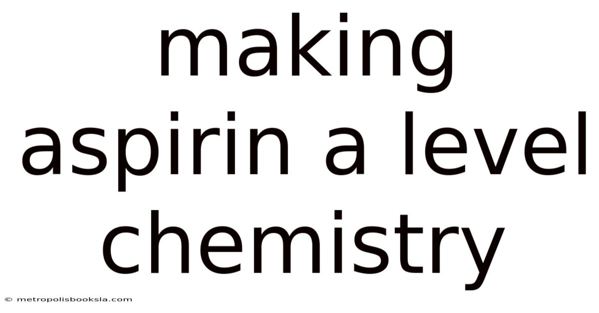 Making Aspirin A Level Chemistry
