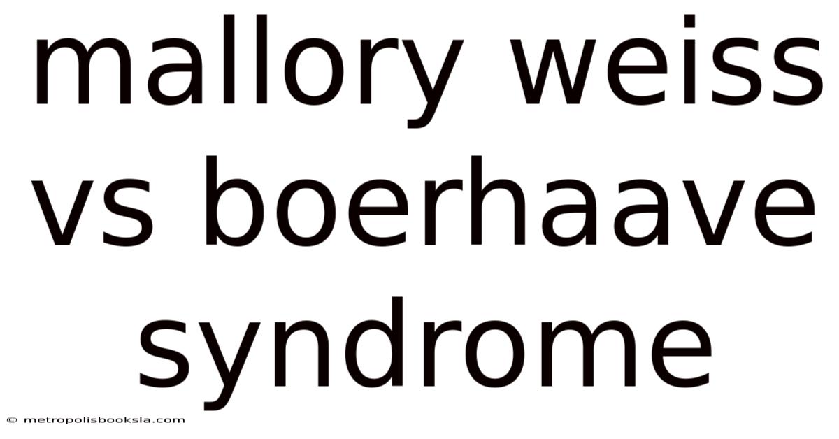 Mallory Weiss Vs Boerhaave Syndrome