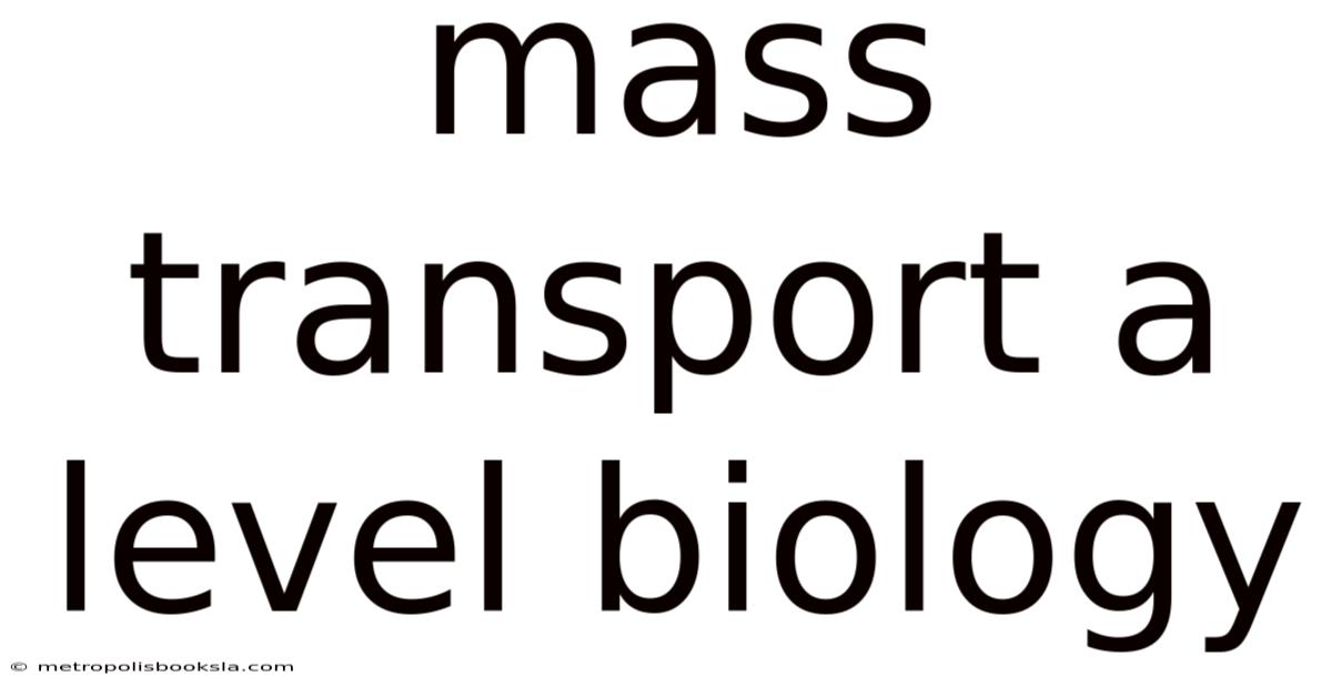 Mass Transport A Level Biology