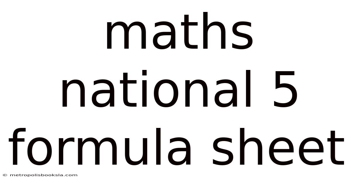 Maths National 5 Formula Sheet