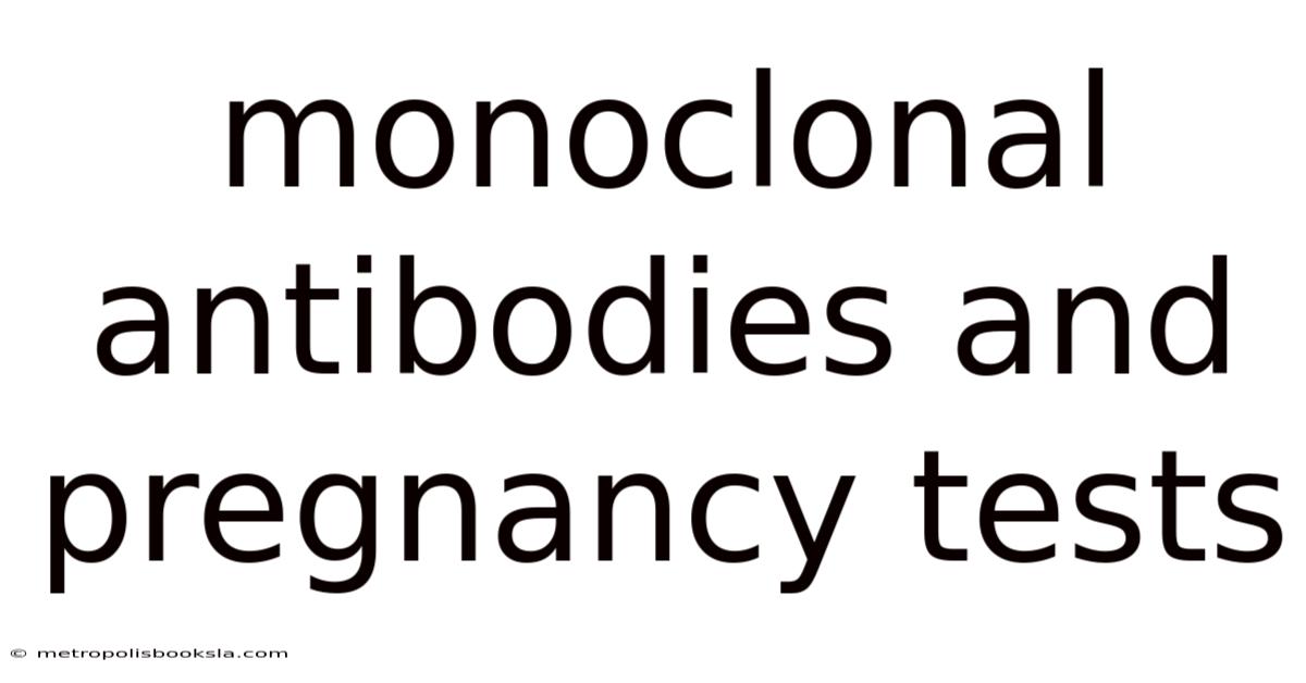 Monoclonal Antibodies And Pregnancy Tests