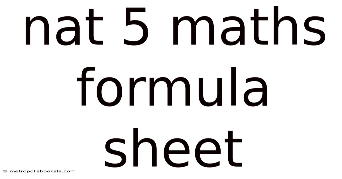 Nat 5 Maths Formula Sheet