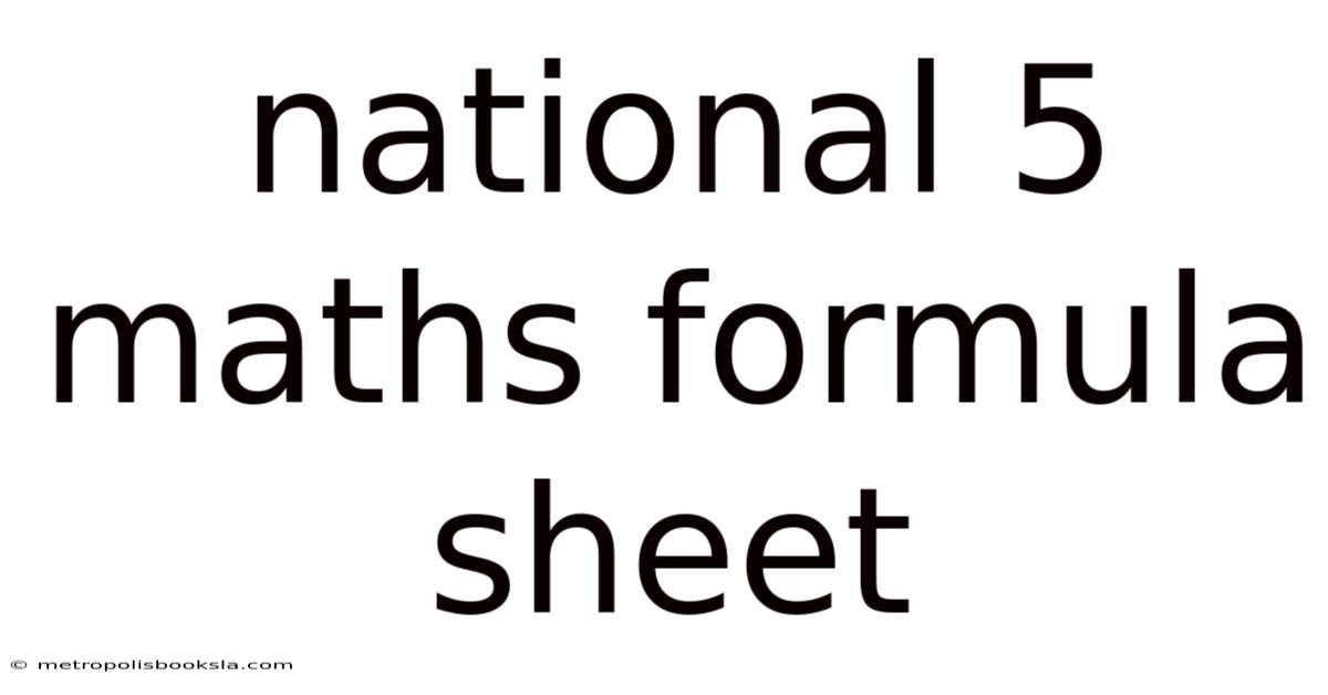 National 5 Maths Formula Sheet