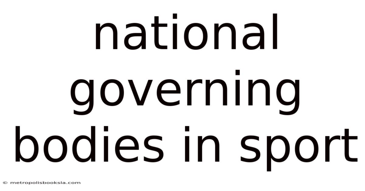 National Governing Bodies In Sport