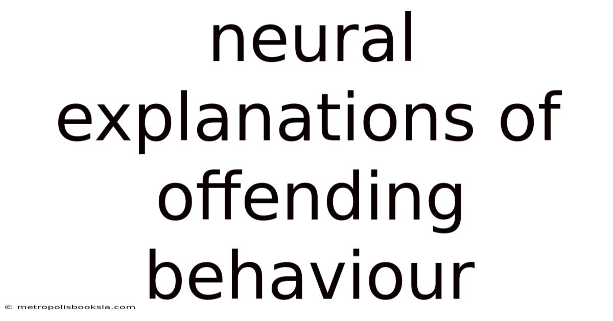 Neural Explanations Of Offending Behaviour