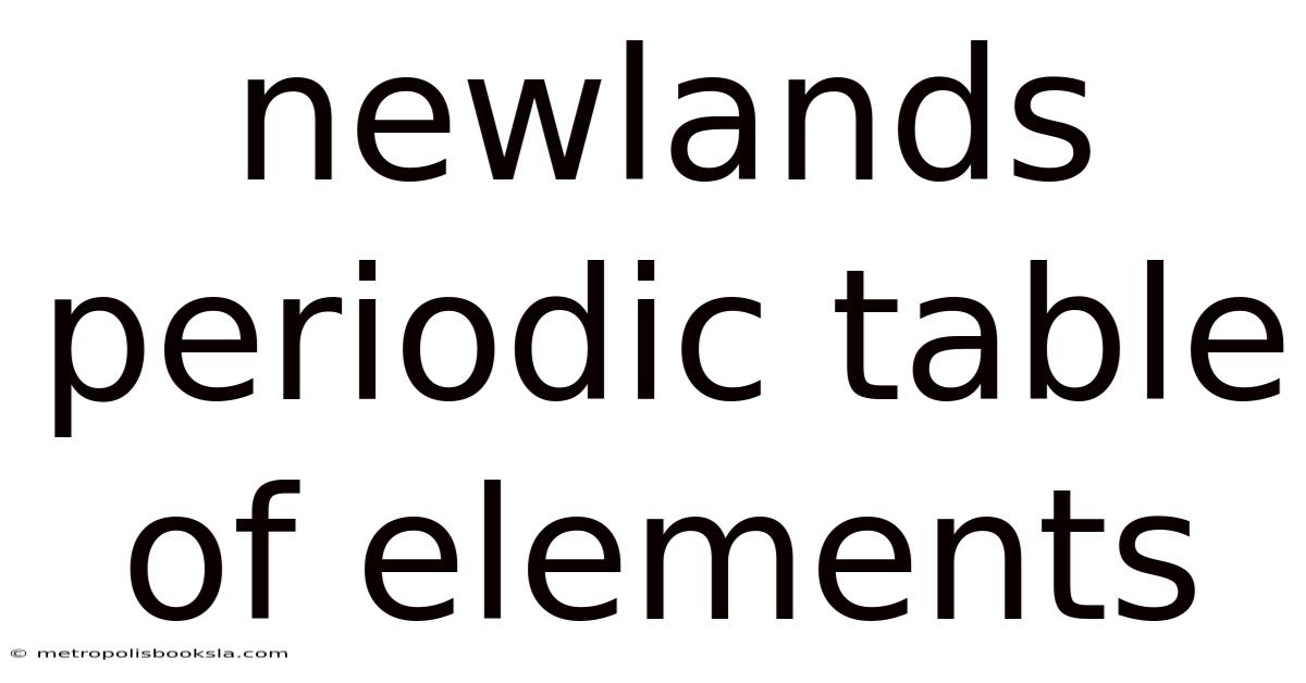 Newlands Periodic Table Of Elements