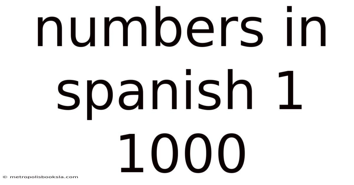 Numbers In Spanish 1 1000