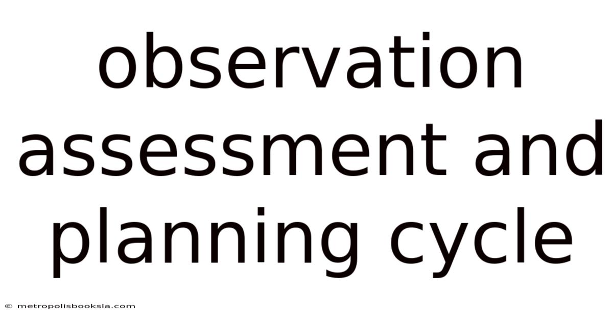 Observation Assessment And Planning Cycle