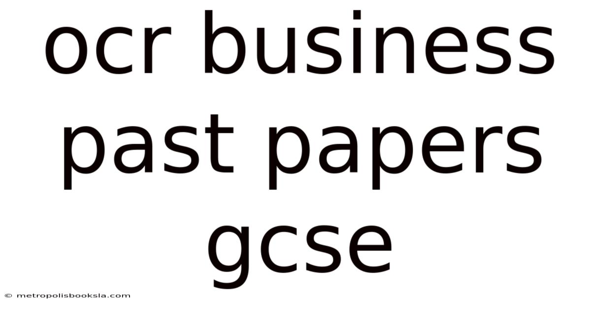 Ocr Business Past Papers Gcse