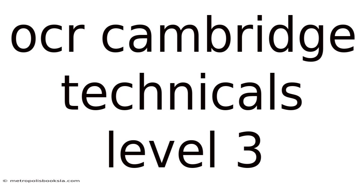 Ocr Cambridge Technicals Level 3