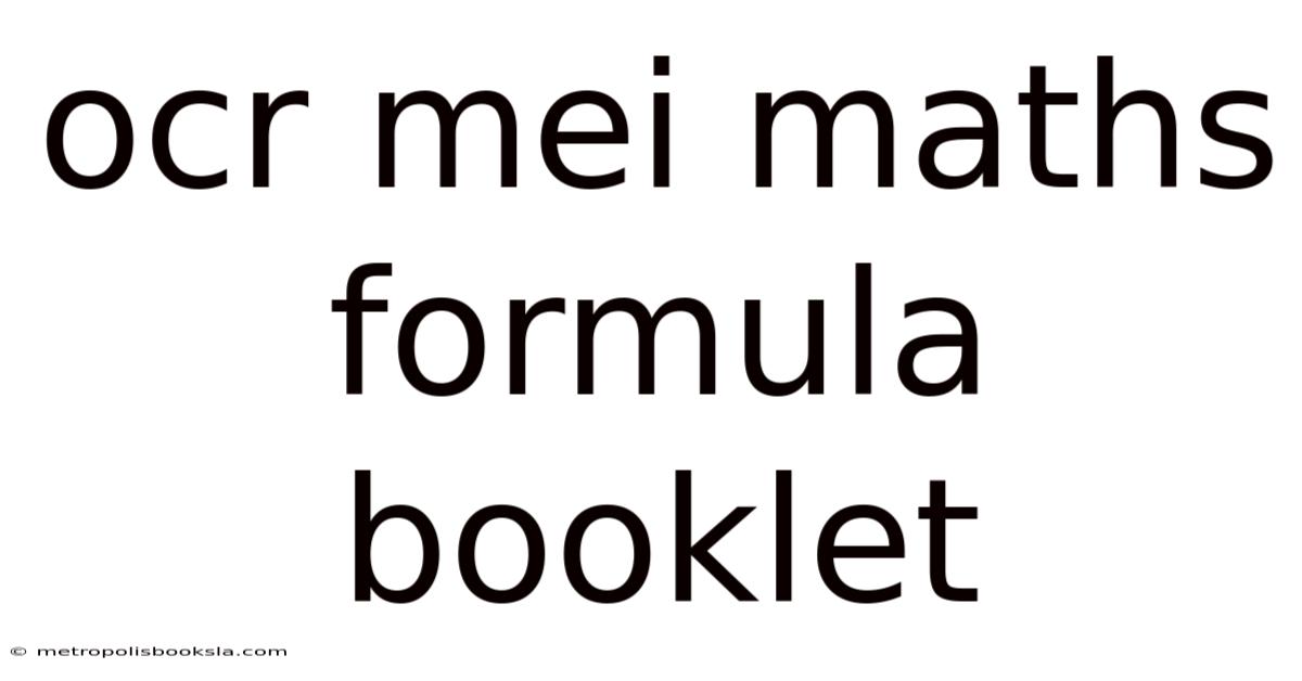 Ocr Mei Maths Formula Booklet
