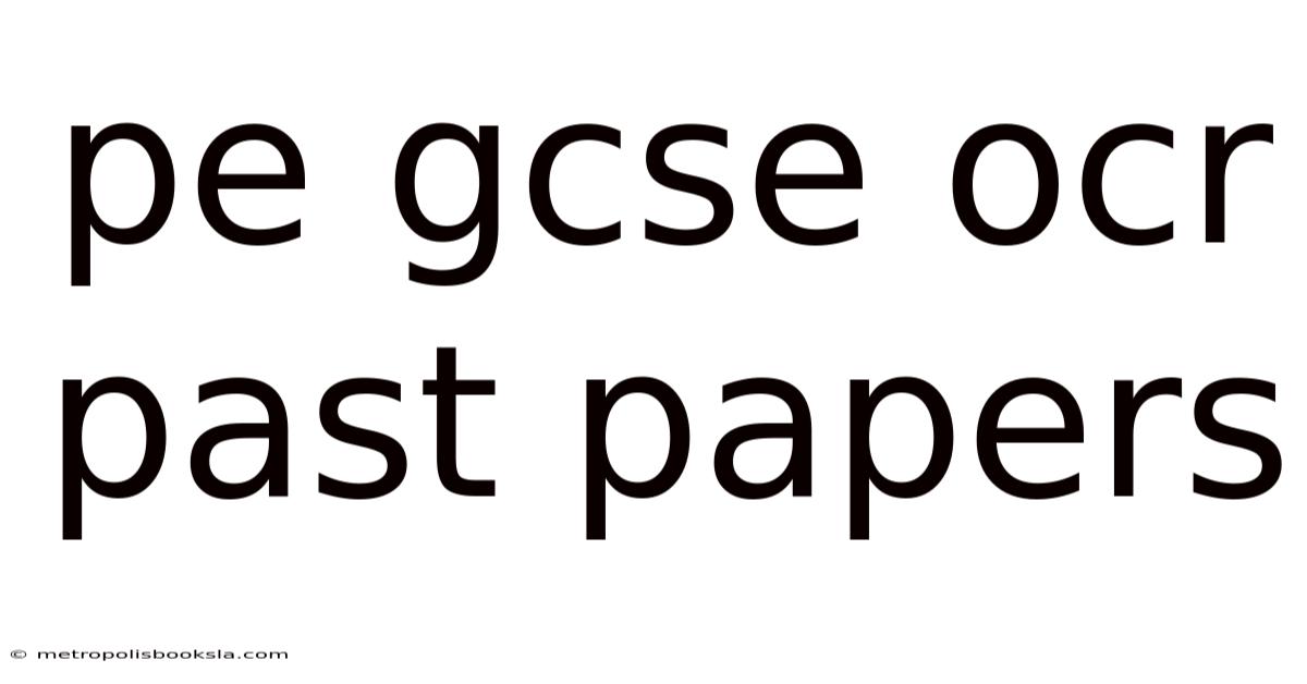 Pe Gcse Ocr Past Papers