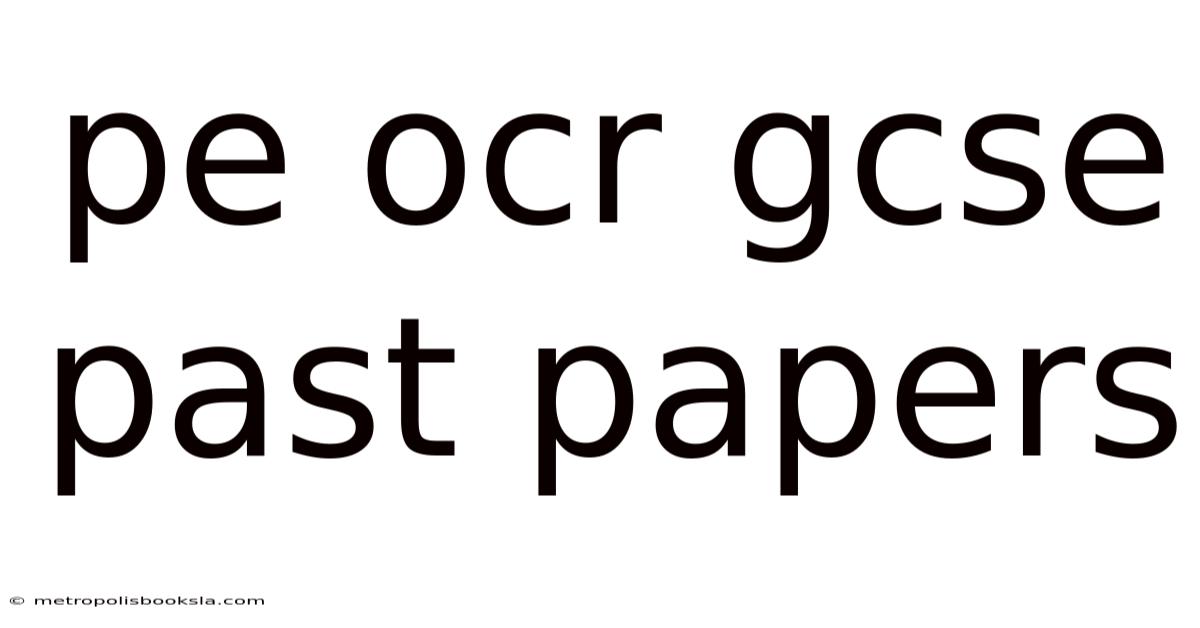 Pe Ocr Gcse Past Papers