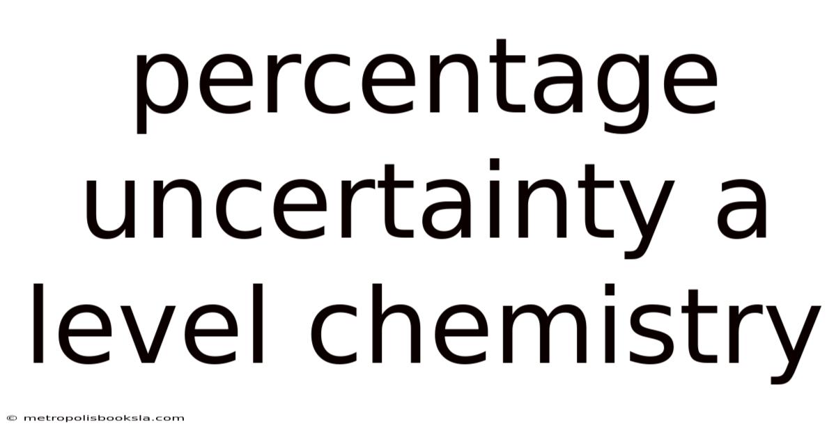 Percentage Uncertainty A Level Chemistry