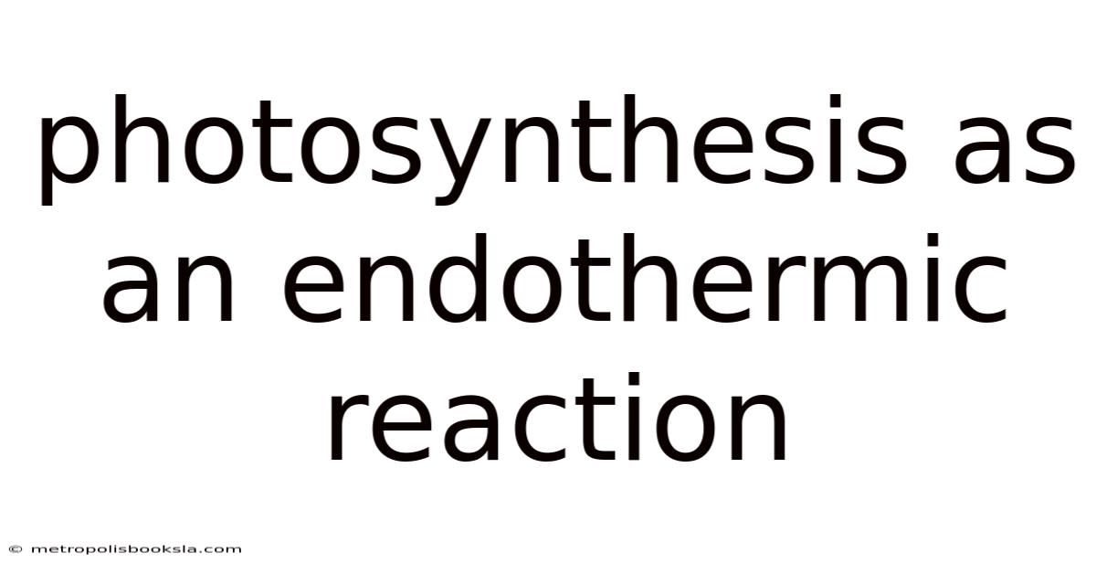 Photosynthesis As An Endothermic Reaction