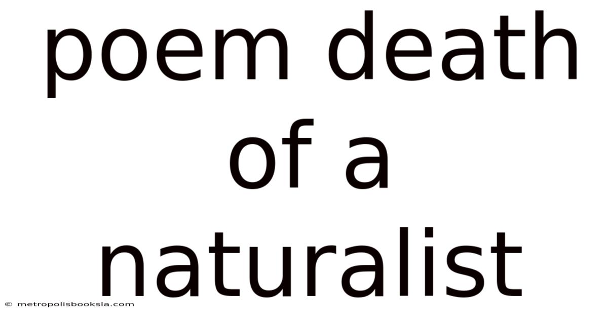 Poem Death Of A Naturalist
