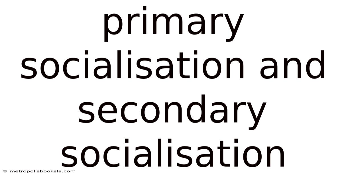 Primary Socialisation And Secondary Socialisation