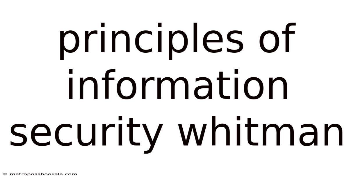 Principles Of Information Security Whitman