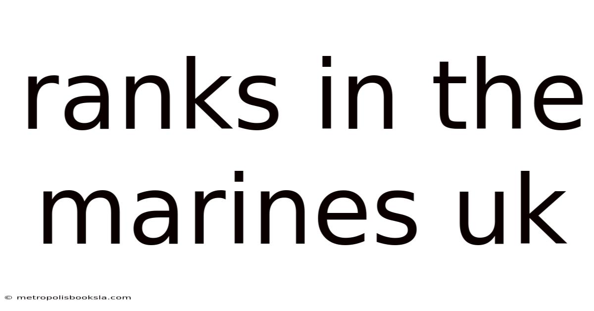 Ranks In The Marines Uk