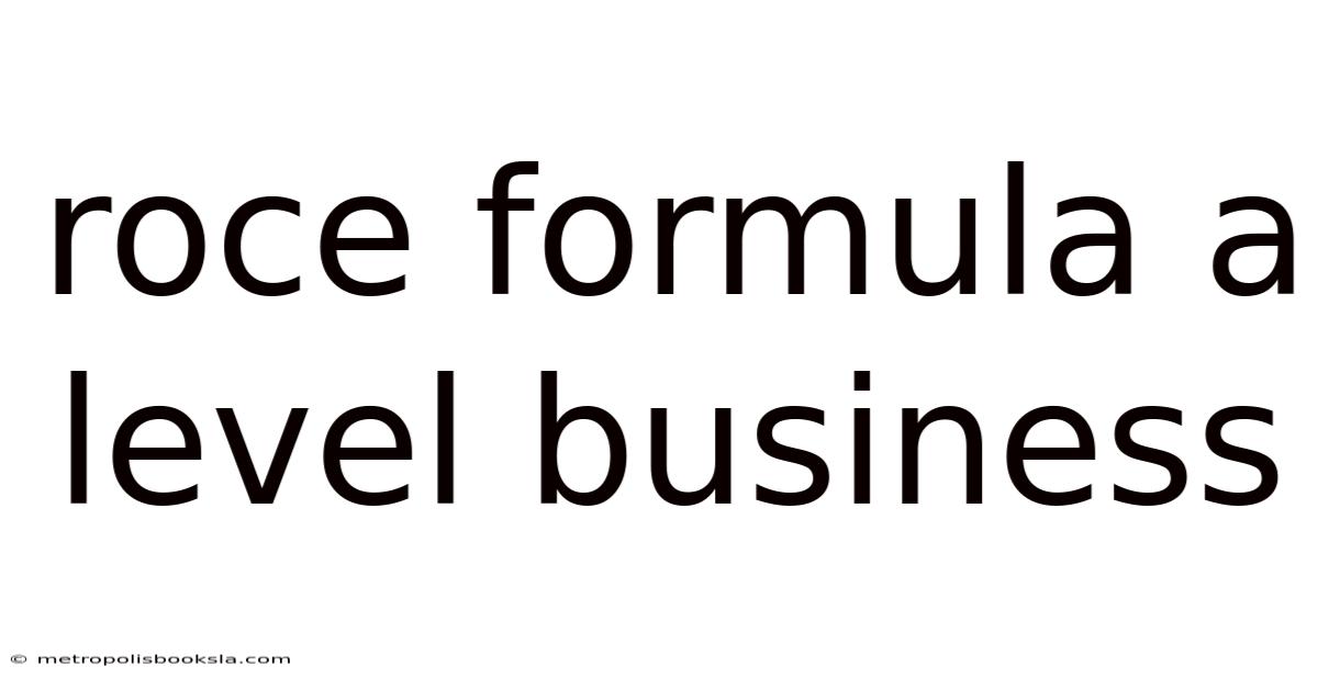 Roce Formula A Level Business
