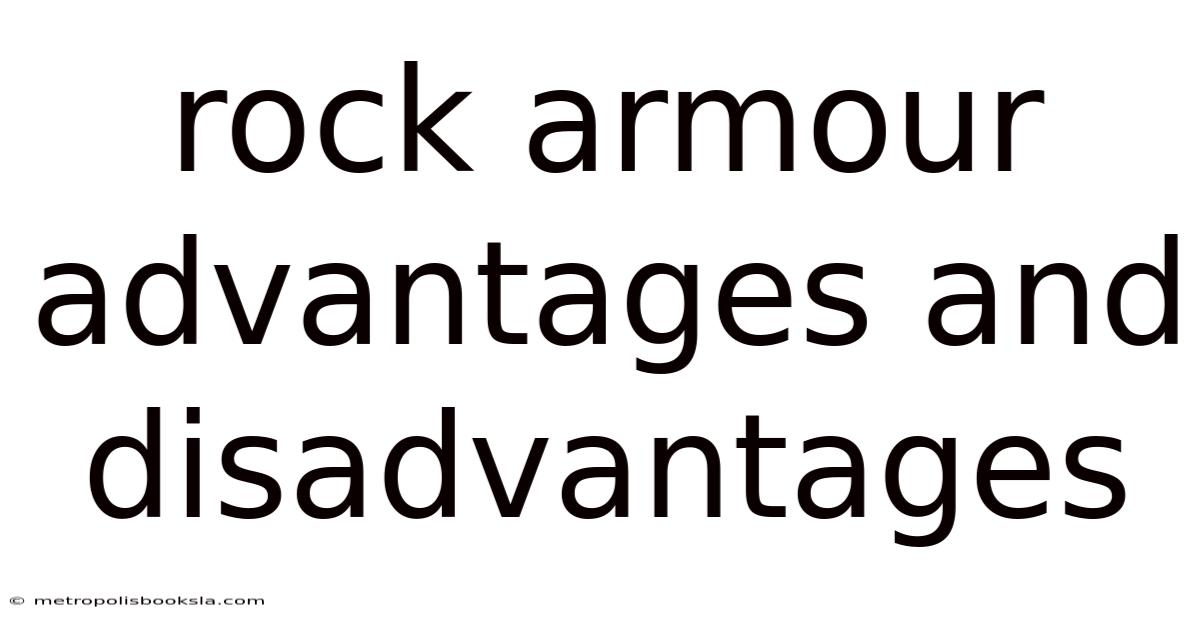 Rock Armour Advantages And Disadvantages