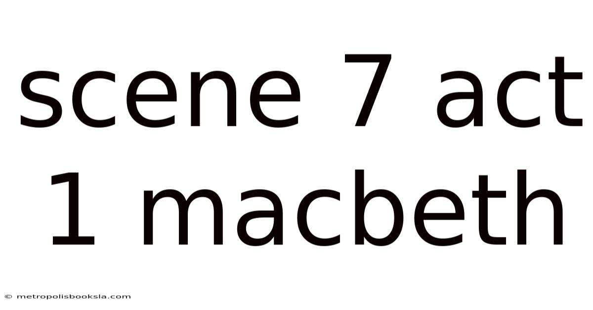 Scene 7 Act 1 Macbeth