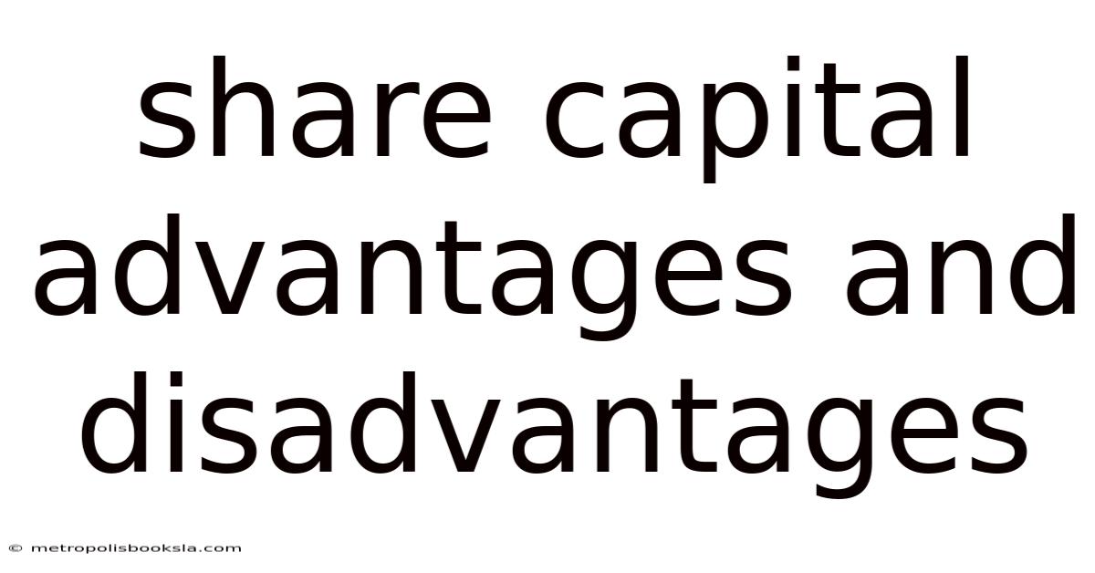 Share Capital Advantages And Disadvantages