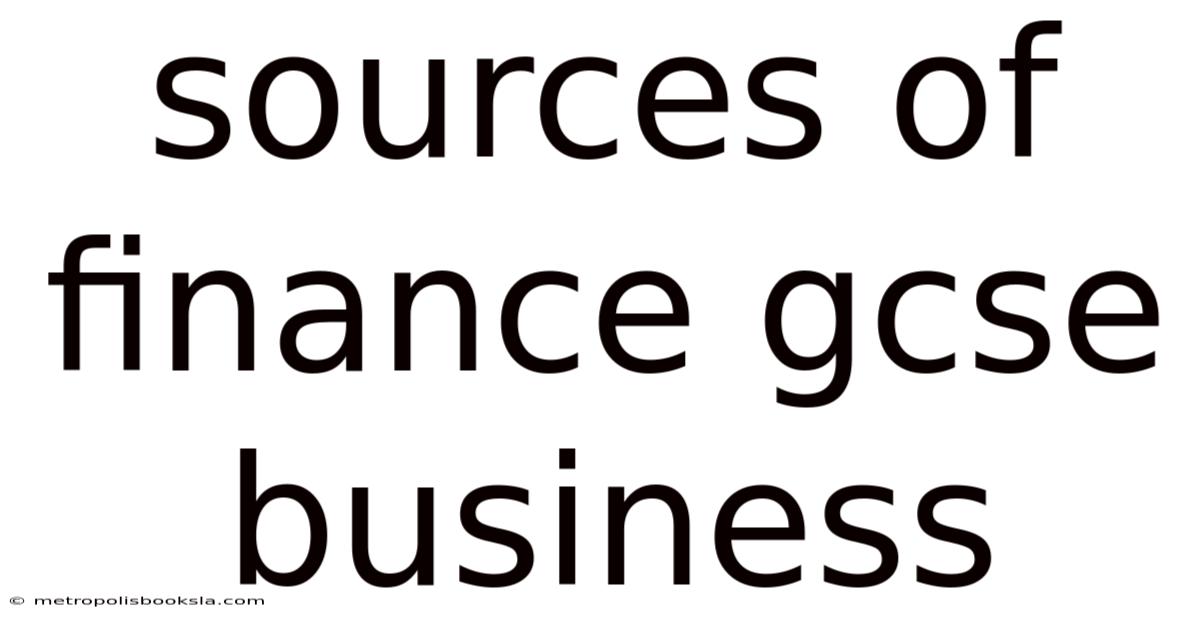 Sources Of Finance Gcse Business