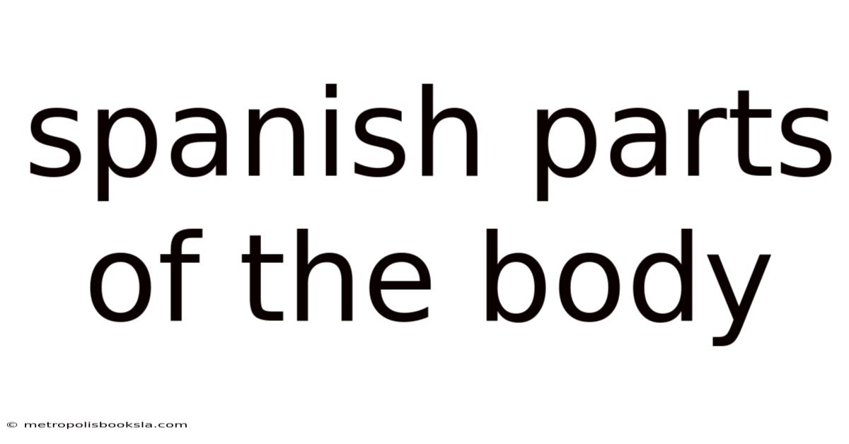 Spanish Parts Of The Body