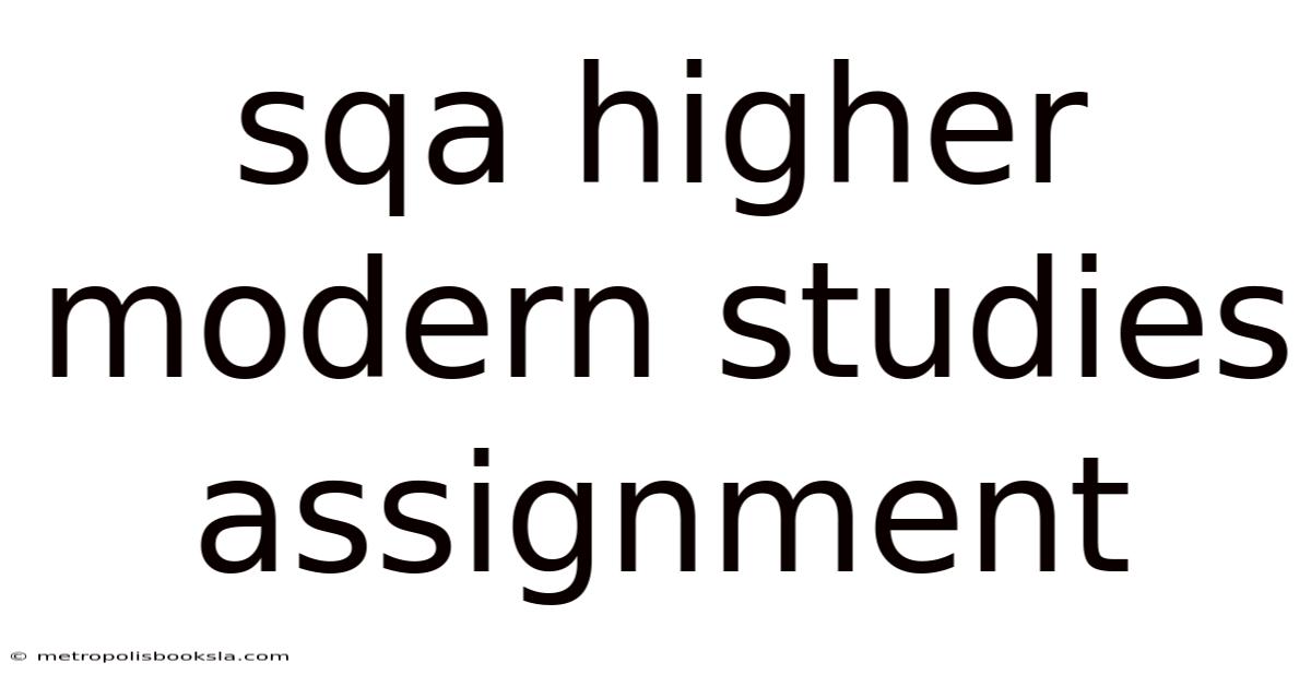 Sqa Higher Modern Studies Assignment