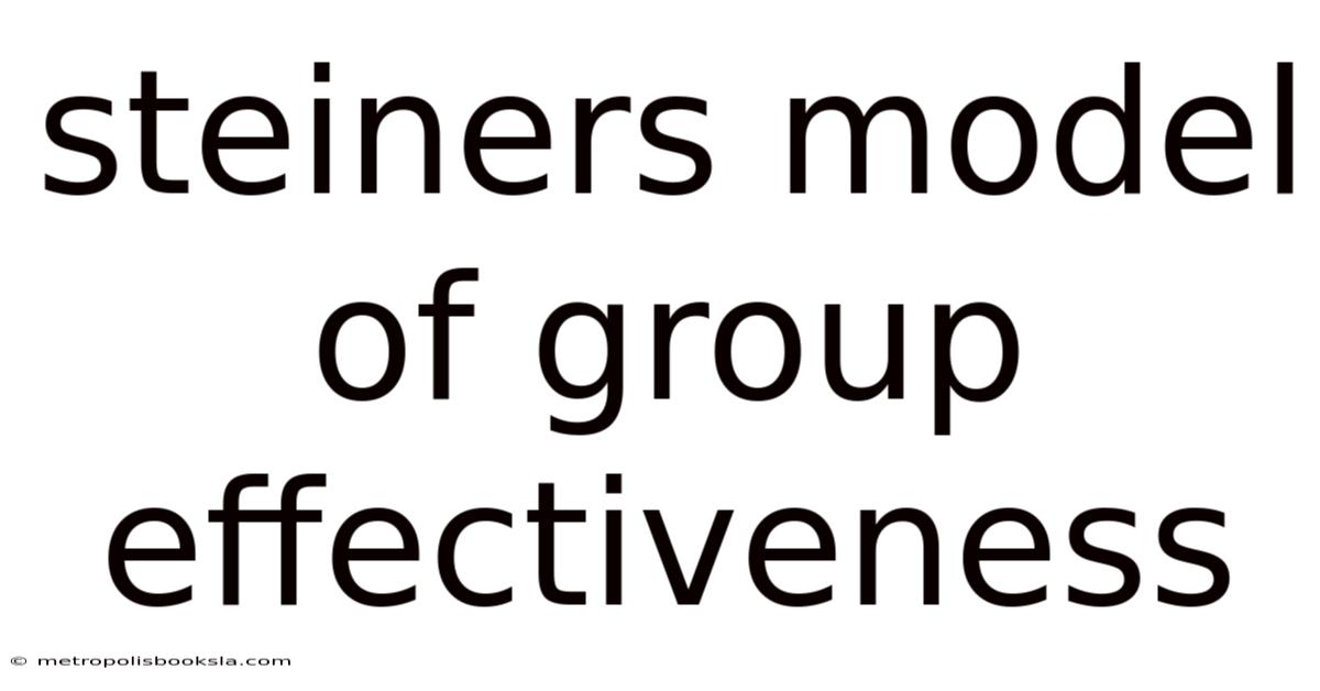 Steiners Model Of Group Effectiveness