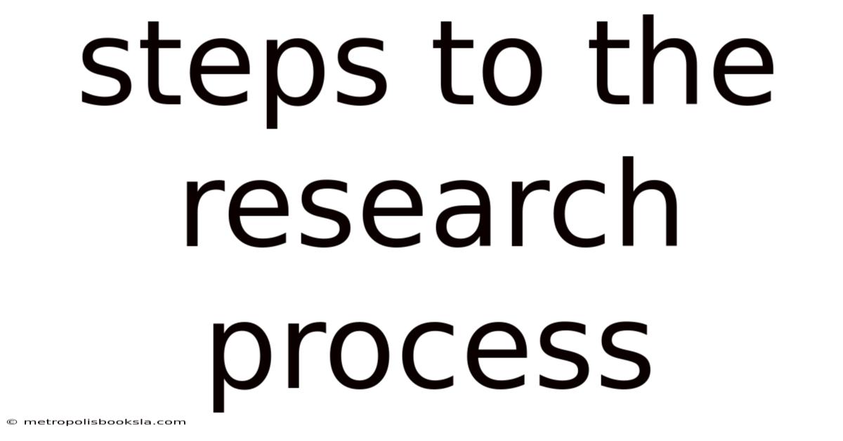 Steps To The Research Process