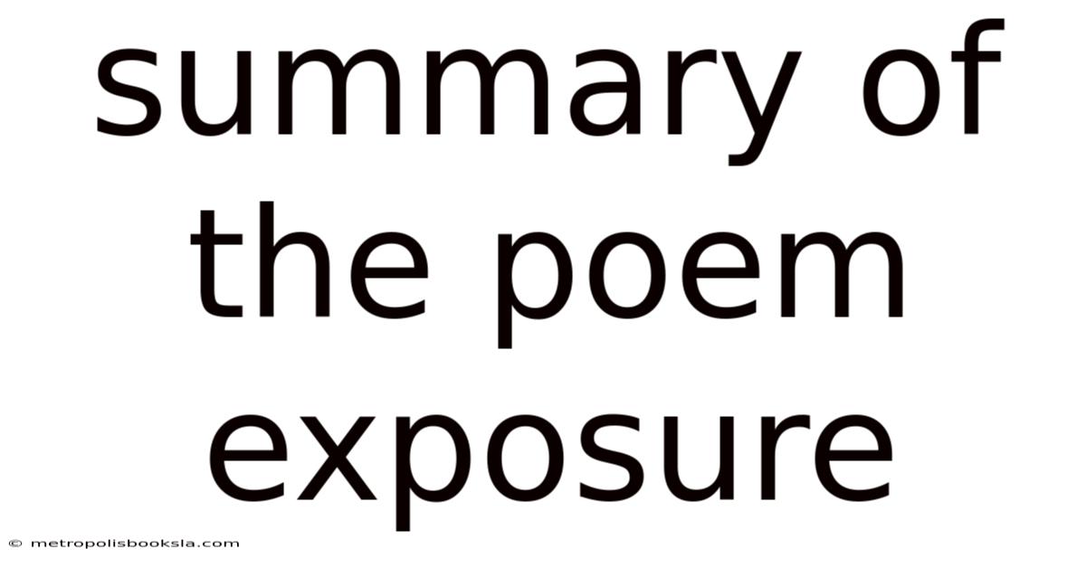 Summary Of The Poem Exposure