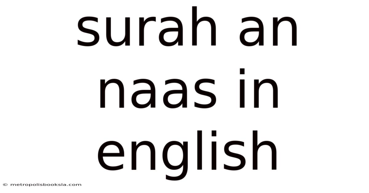 Surah An Naas In English
