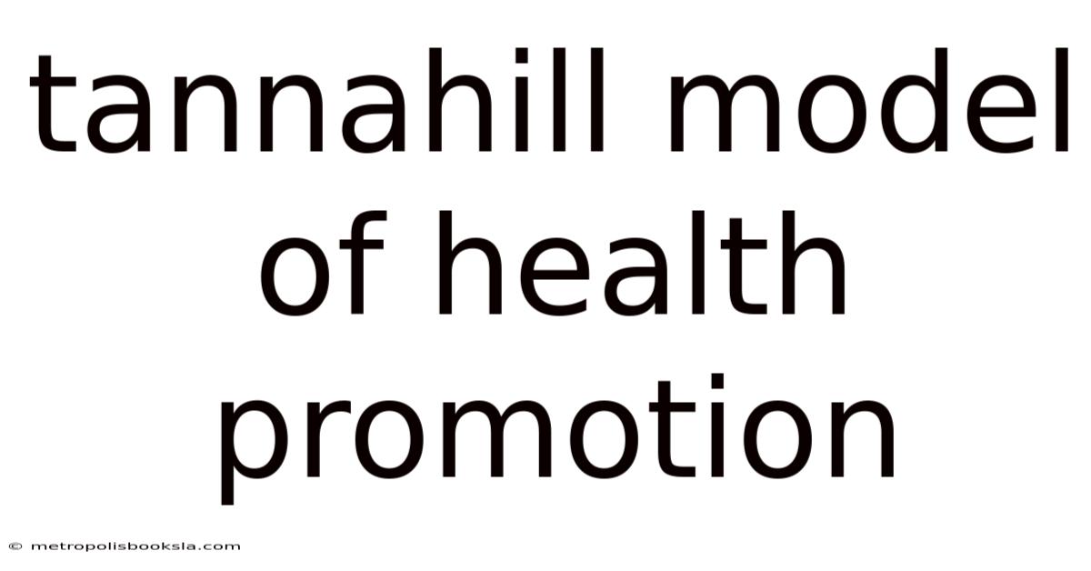 Tannahill Model Of Health Promotion