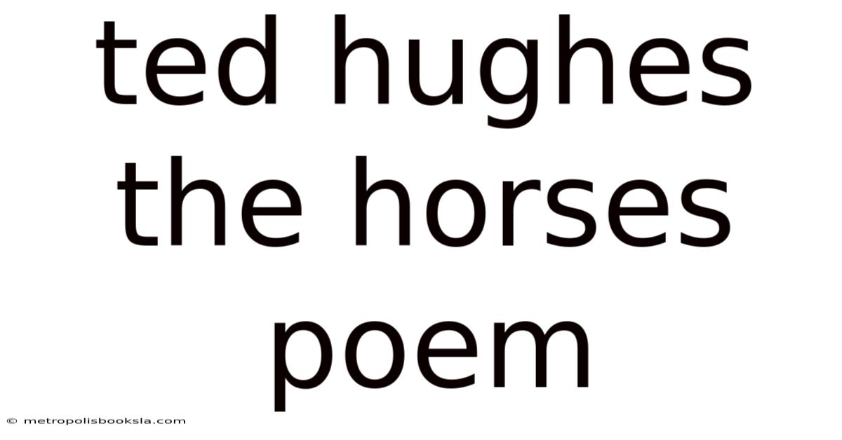 Ted Hughes The Horses Poem