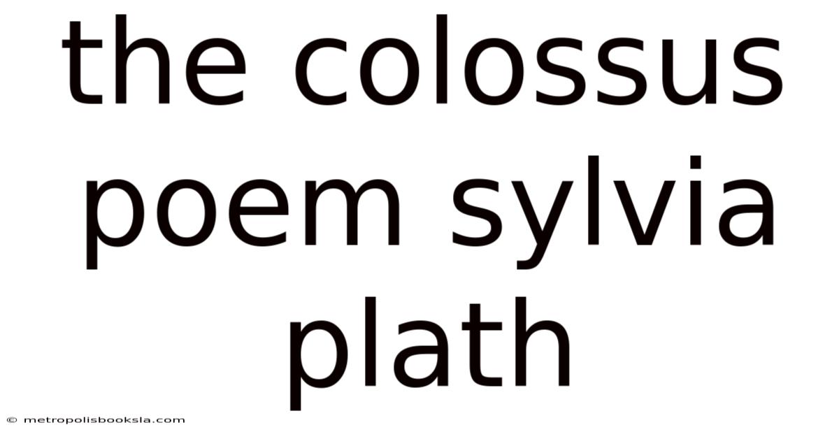 The Colossus Poem Sylvia Plath