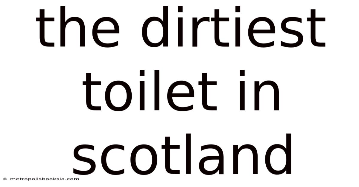 The Dirtiest Toilet In Scotland
