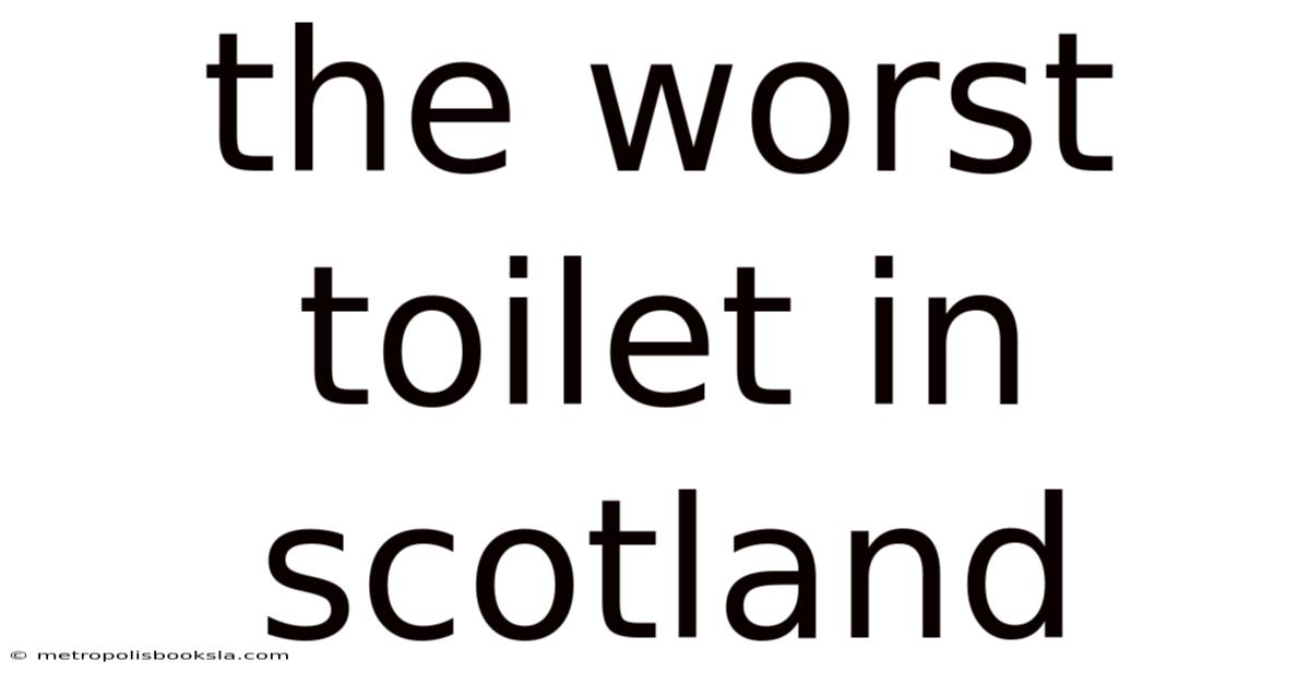 The Worst Toilet In Scotland