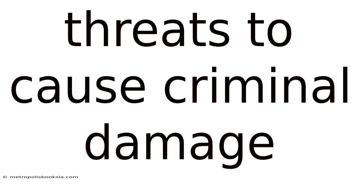 Threats To Cause Criminal Damage