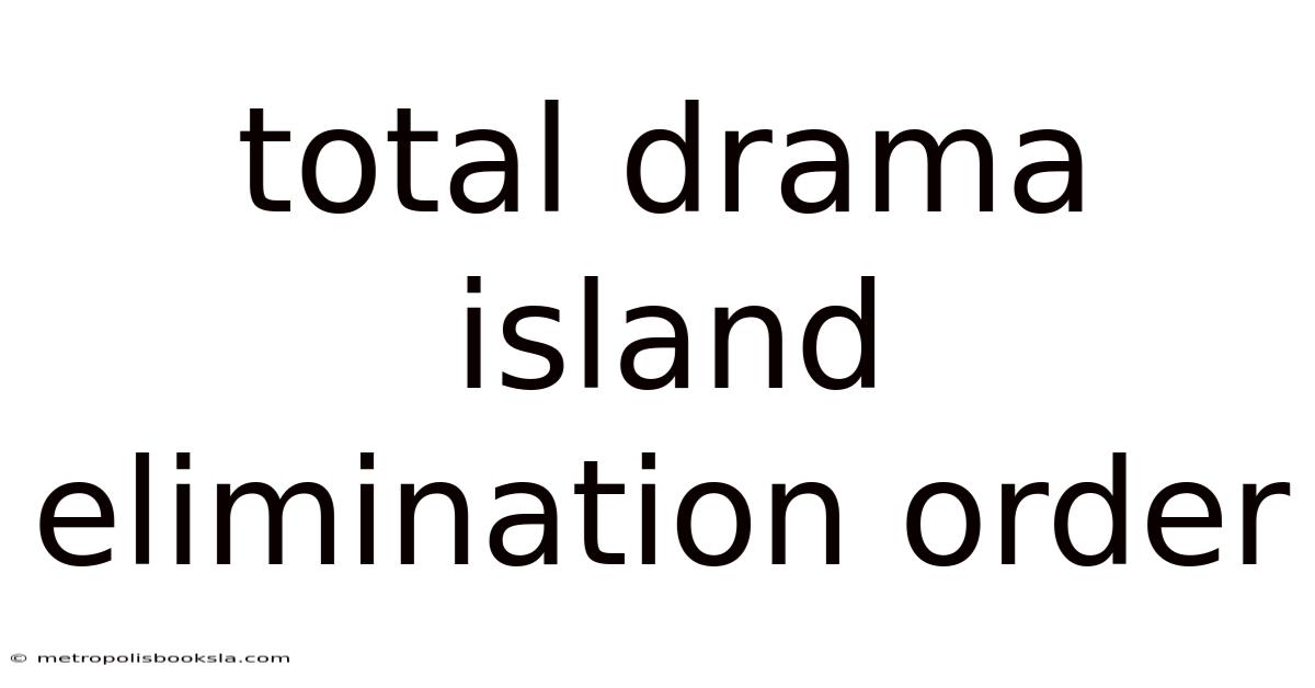 Total Drama Island Elimination Order