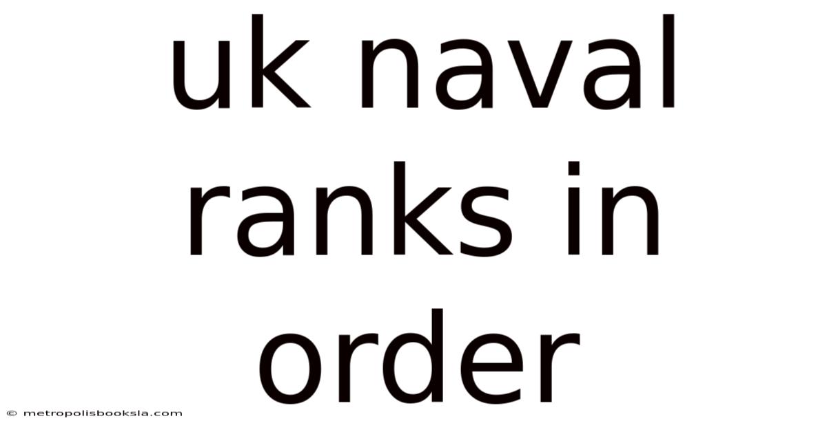 Uk Naval Ranks In Order