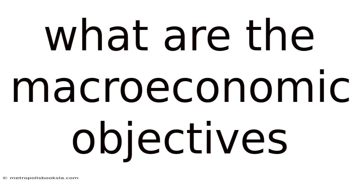 What Are The Macroeconomic Objectives
