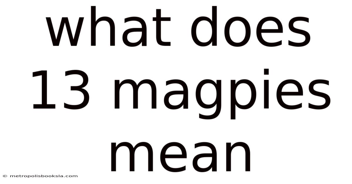 What Does 13 Magpies Mean