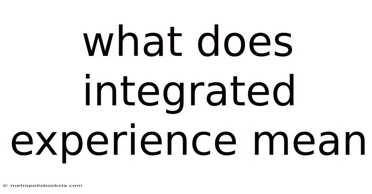 What Does Integrated Experience Mean
