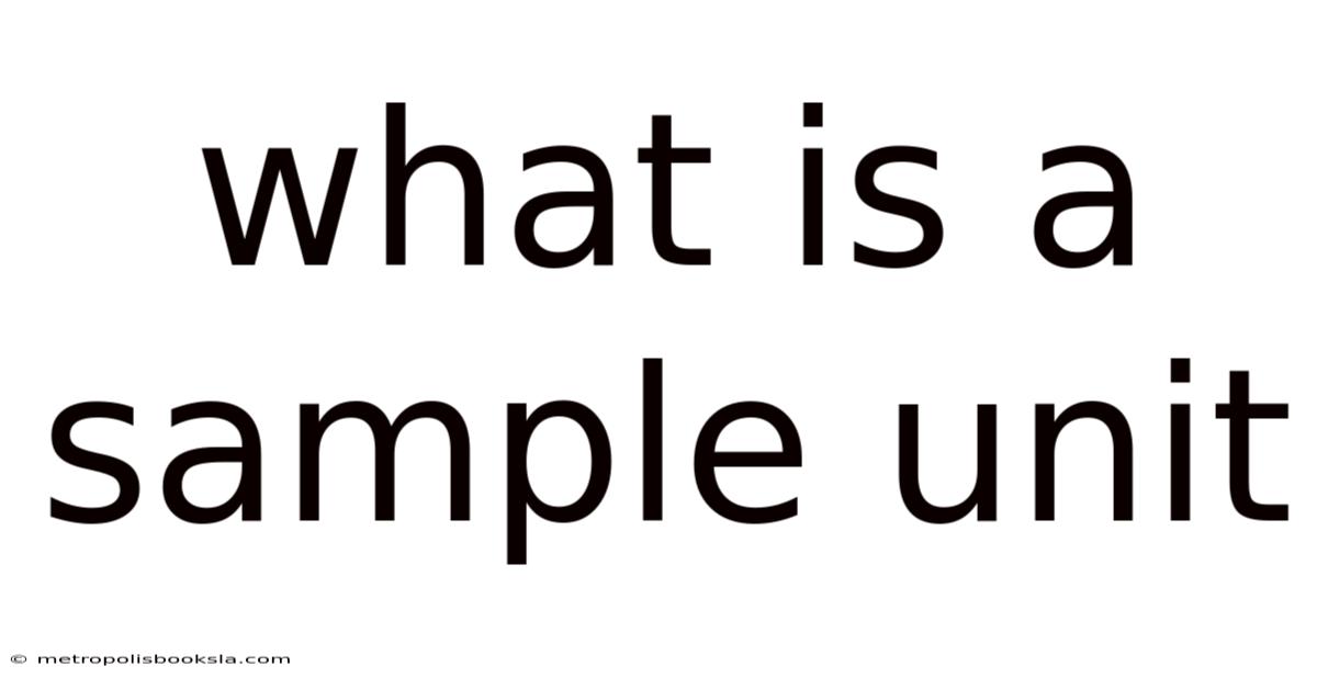 What Is A Sample Unit