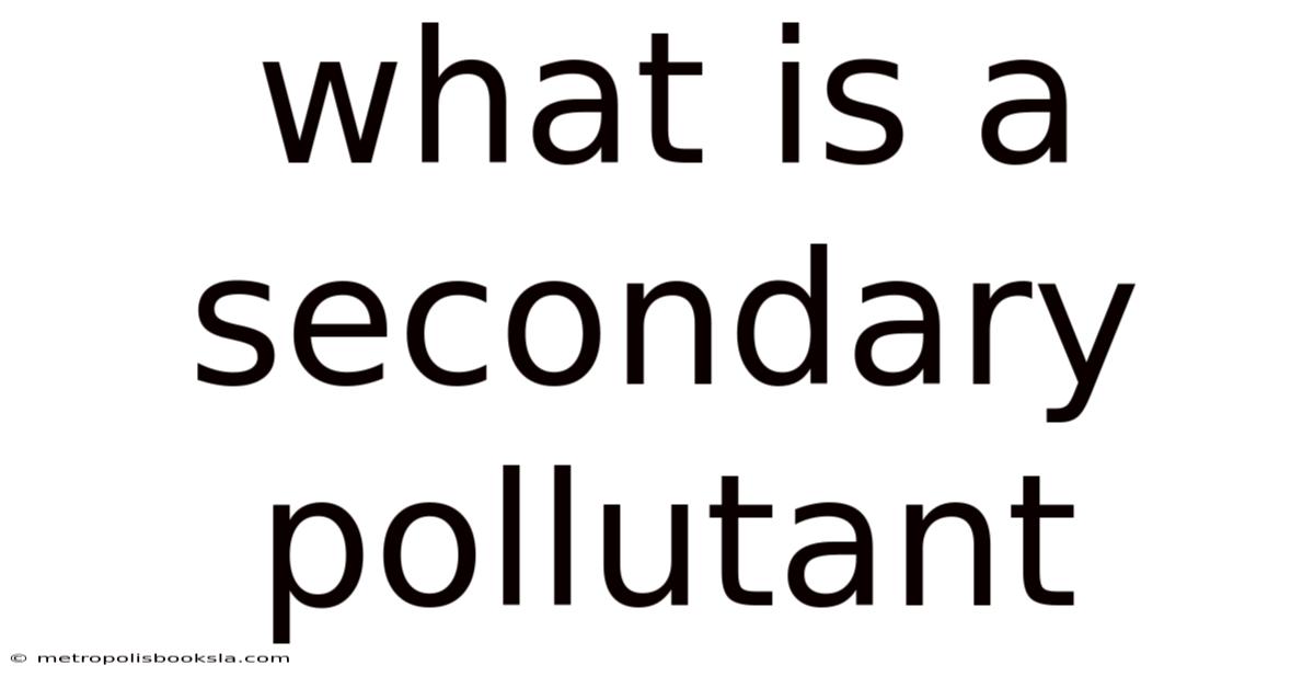 What Is A Secondary Pollutant
