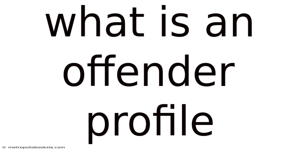 What Is An Offender Profile