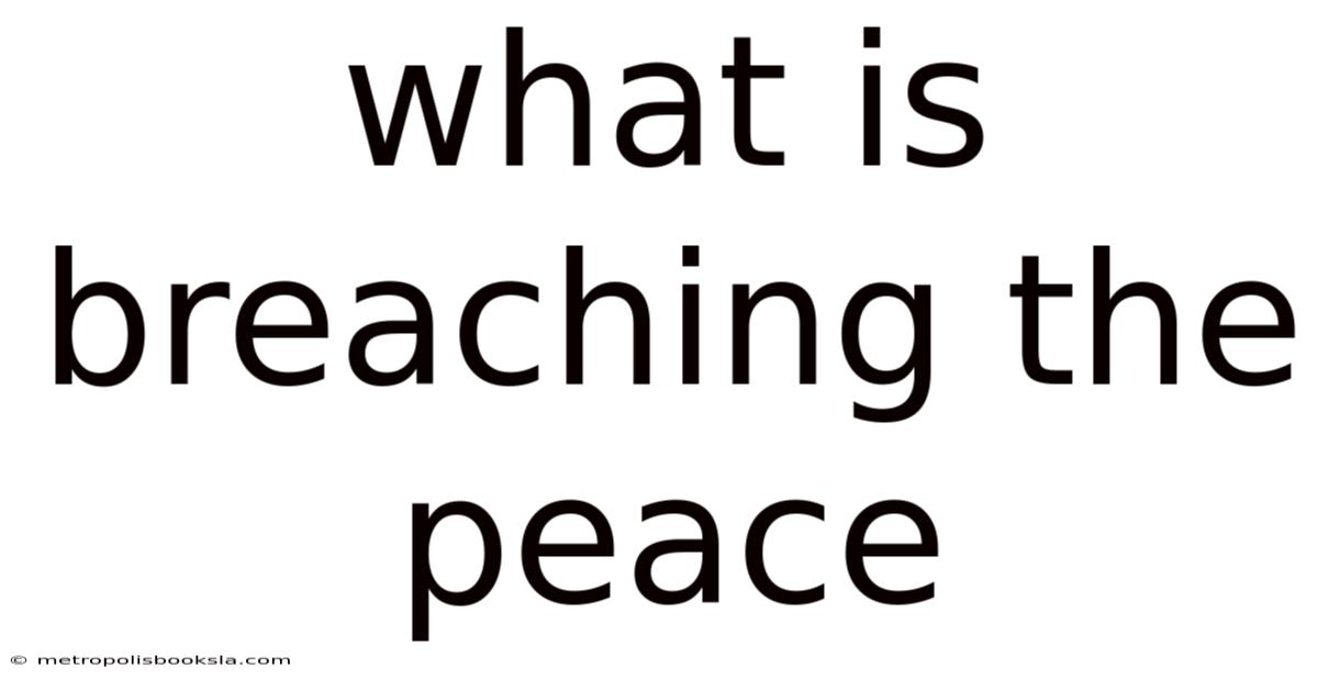 What Is Breaching The Peace